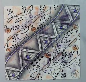 ZENTANGLE CON CEBOLLA OTRO EJEMPLO